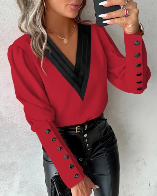 Jovi - Blouse V-Neck Élégante
