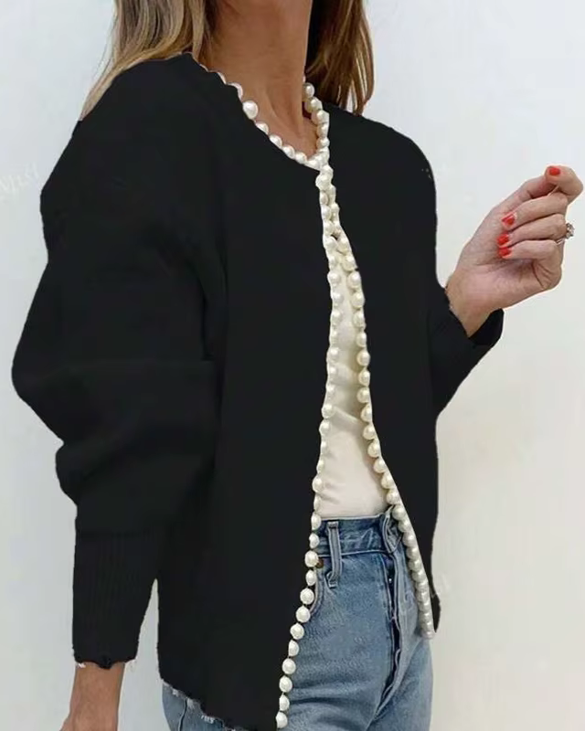 Iris - cardigan Élégant à Perles