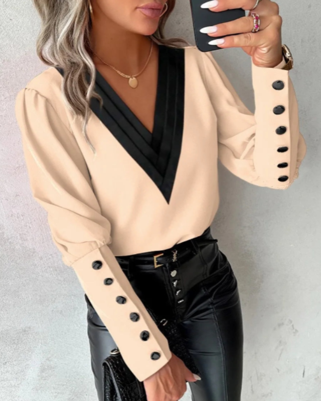 Jovi - Blouse V-Neck Élégante