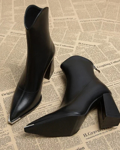 Tova -  Bottes à Pointe Chrome