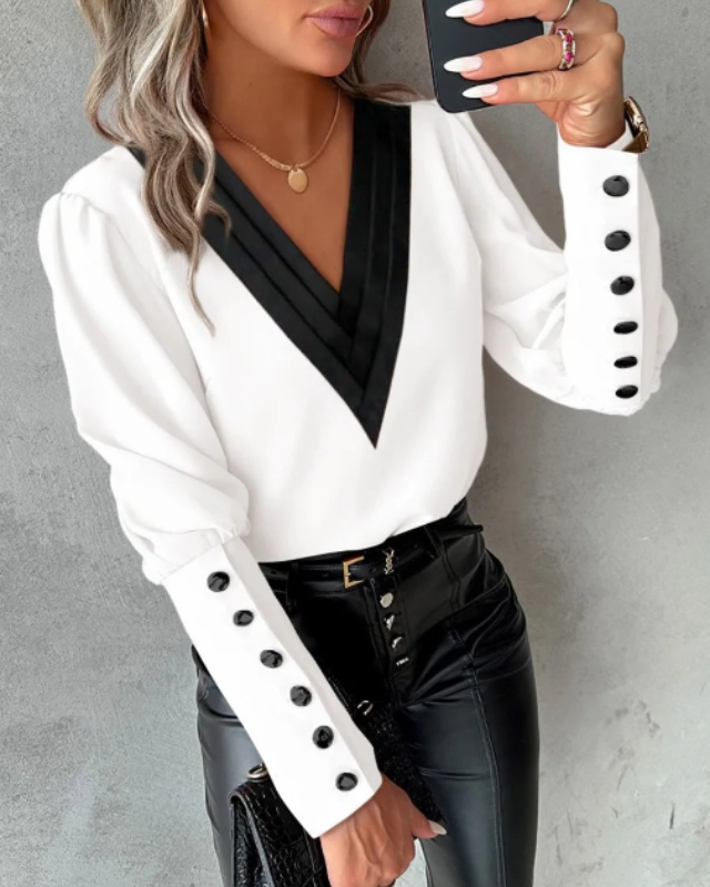 Jovi - Blouse V-Neck Élégante